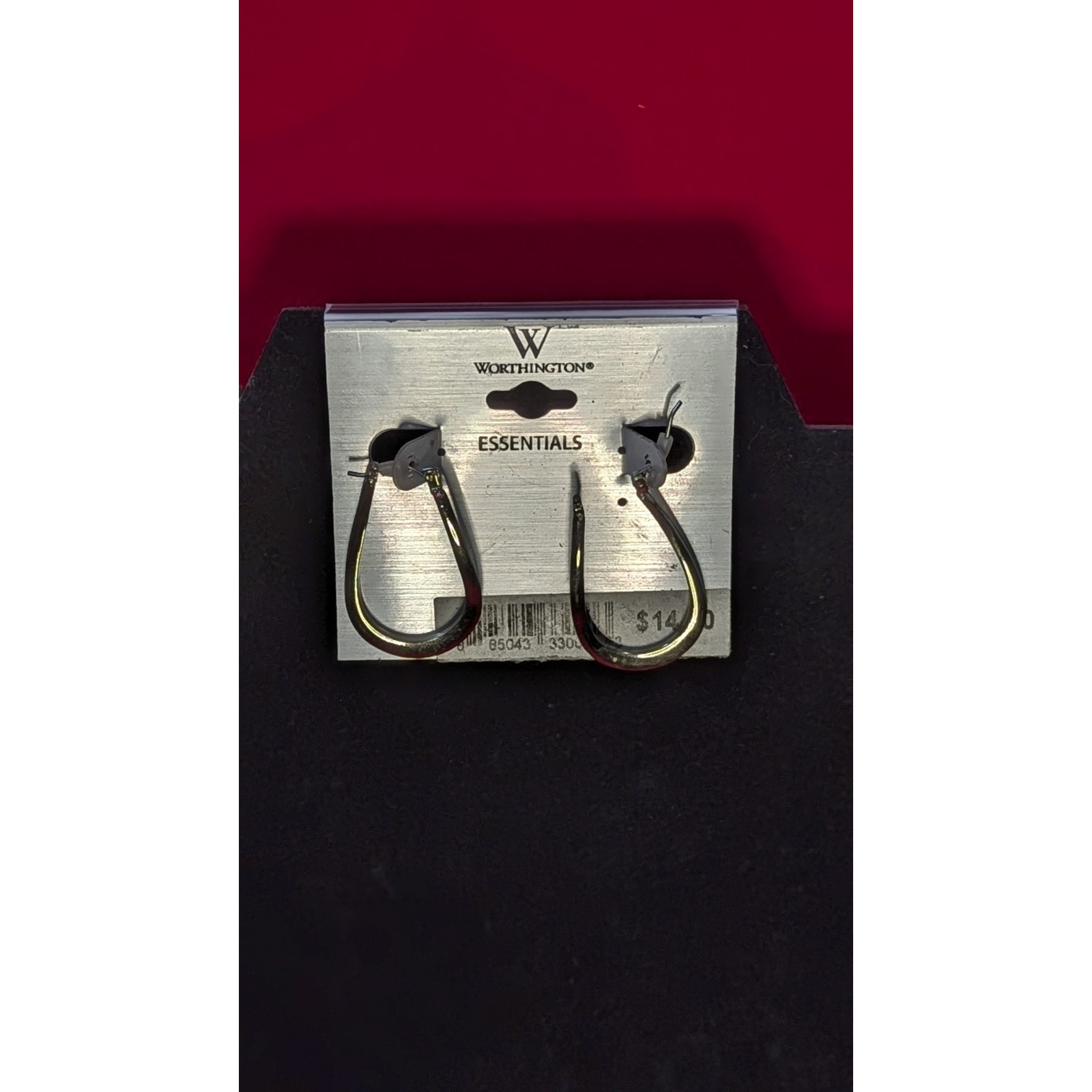Worthington Essentials Gold Tone Teardrop Hoop Earrings On Card Costume Jewelry 12$